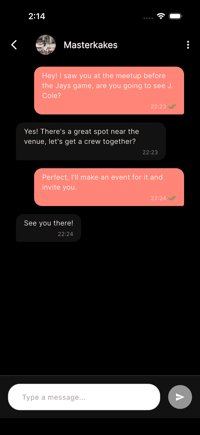 Hangout attendees and acceptance screen